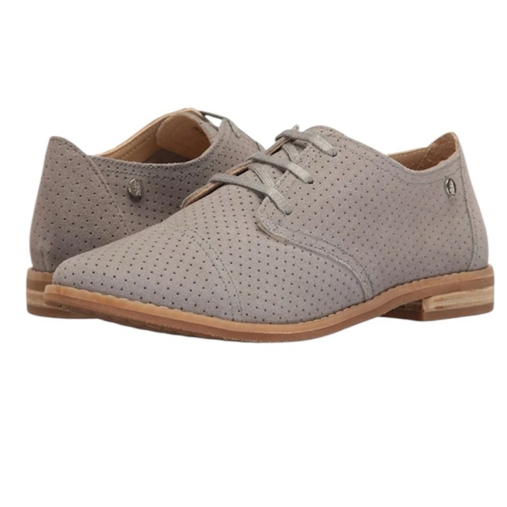 Hush Puppies Women's Aiden Clever Oxford Shoes in Frost Gray Suede Size 6
